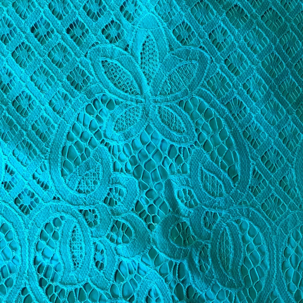 LOFT Teal Lace Pencil Skirt - Picture 3 of 4